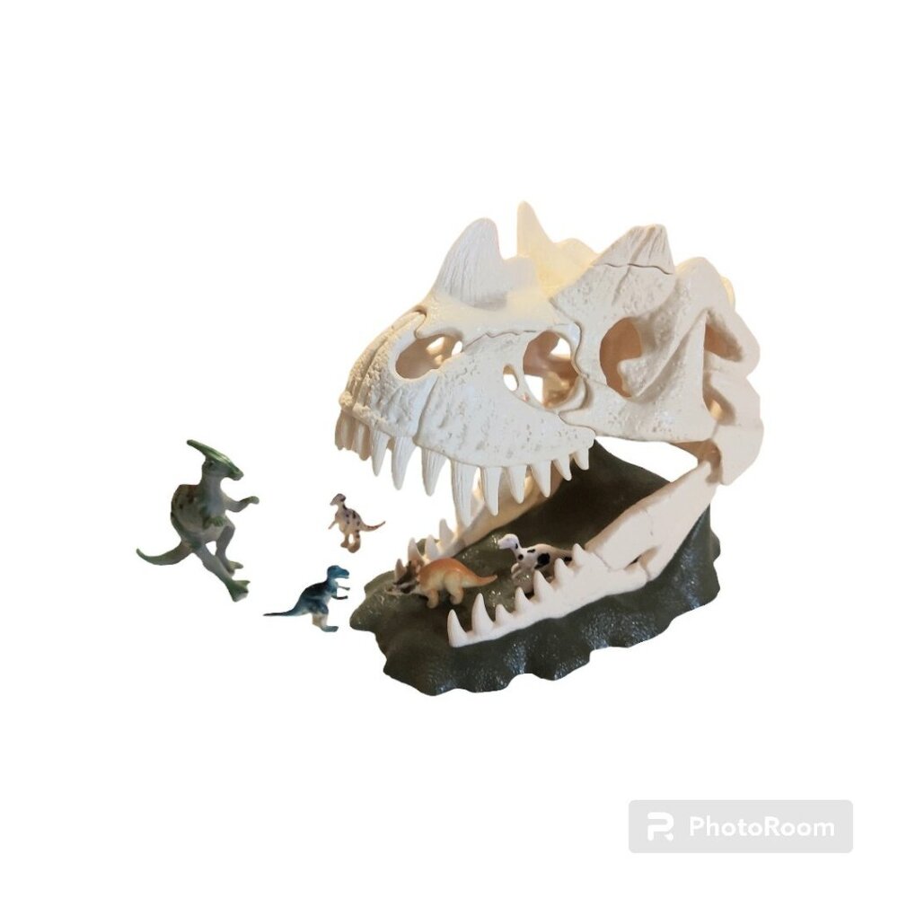 Schleich Dinosaur Large Skull T Rex Trap 10"+plus 5 Small Dinos Playset Age 4-12
